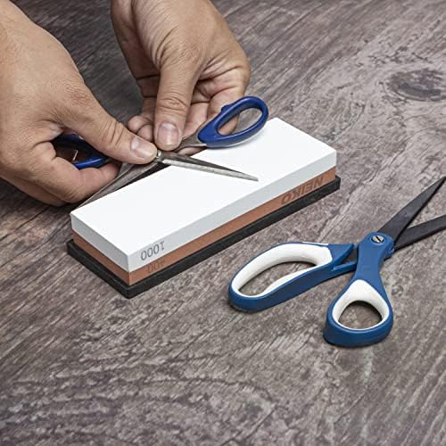 NEIKO 54004A Whetstone, Knife Sharpening Stone, 400 & 1000 Grit, Coarse, 2 Side Sharpener Stone, Water Sharpening Stone Set, Scissor, Blade, Kitchen Knife Sharpener Stone, Wet Stone Sharpening Kit