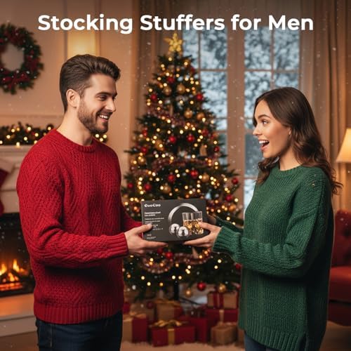 EooCoo Stocking Stuffers for Men, 6 Pack Reusable Whiskey Stones Set, Stainless Steel Ice Balls Kit for Drinking, Christmas Bourbon Whiskey Gifts for Husband, Boyfriend, Dad, Beer Lover