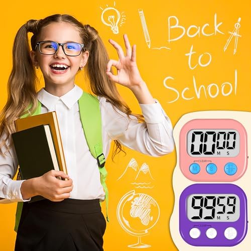 ZILLEEN Classroom Timer for Kids Teachers 2 Pack Digital Timers Pur Pk