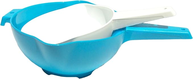 Tupperware 1 Qt and 2 Qt Strainer Set of 2 Colander - 1 Qt White and 2 Qt Blue