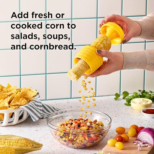 Chef’n Cob Plus Corn Stripper and Peeler for Corn on the Cob, Built-In Safety Pusher