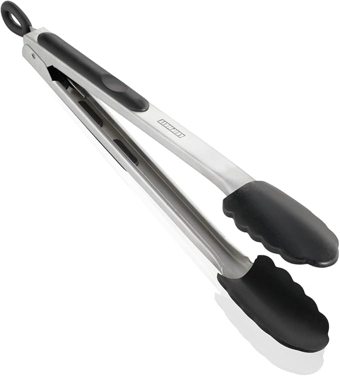Leifheit ProLine Kitchen & Barbecue Grill Tongs, Stainless Steel, 31cm, BPA Free, Dishwasher Safe, Grey Black
