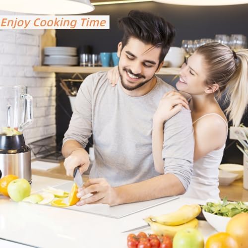 JJL Acrylic Cutting Board with Counter Lip, Anti-Slip, 30 x 20 Inches, Clear – Perfect for Cutting Bread, Meat, and Vegetables, Ideal Choice for Kitchen Countertop Décor