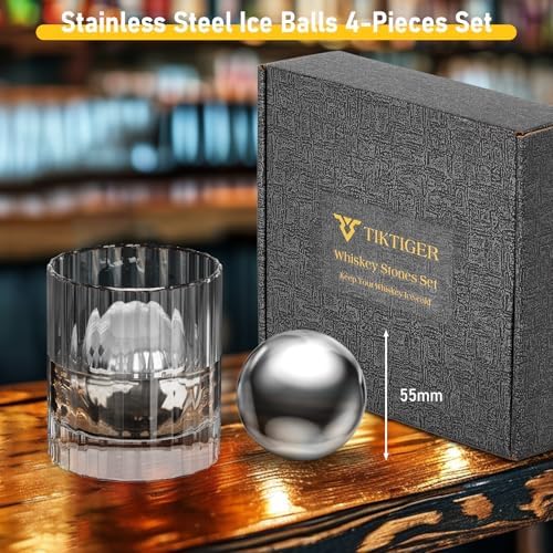Whiskey Ice Balls Set of 4 XL 55mm Balls Resuable Ice Stones