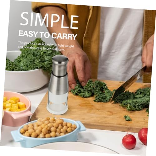 Stainless Steel Manual Garlic Crusher Chopper White Kitchen Tool