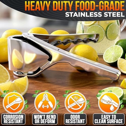 Handheld Lemon Squeezer Stainless Steel, Fold-Flat Design