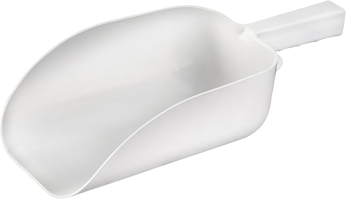 New Star Foodservice Commercial Grade Polycarbonate Plastic Utility Ice Scoop, White, 64 oz