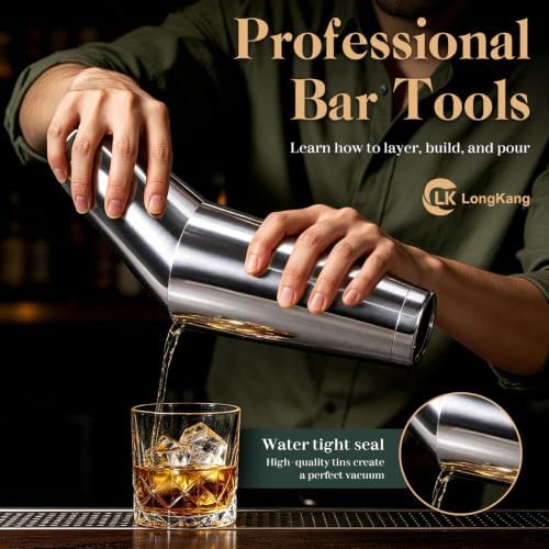 Cocktail Shaker Set with Stand-Bartender Kit for Home Bar, Stainless Steel