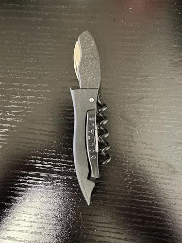 Le Coutale Waiters Corkscrew by Coutale Sommelier - Black - Two-Step Lever Action for Smooth Cork Pull - Wine Bottle Opener for Bartenders and Gifts - Sharp Micro Foil Cutter