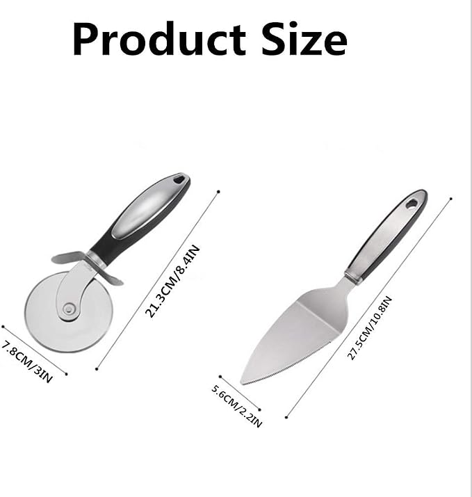 Pizza Cutter, Pizza Cutter Wheel, Pizza Server Set Super Sharp Pizza Slicer with Non Slip Rubber Handle & Protective Cover, Quality Stainless Steel Pizza Cutter.