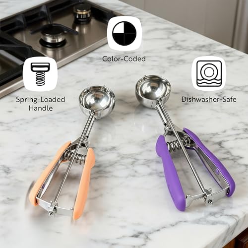 Restaurantware Ice Cream Scoop 1 Case 4 oz Stainless Steel Portioner Commercial Kitchen Tool Comfortable Grip Dishwasher-Safe Spring-Loaded Handle