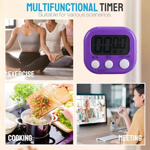 Weewooday 24 Pcs Digital Kitchen Timer Bulk, Novel Color