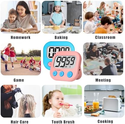 ZILLEEN Classroom Timer for Kids Teachers 12 Pack Digital Timers Blue Pk