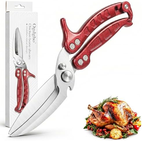 Kitchen Scissors All Purpose Heavy Duty, Stainless Steel Heavy Duty Kitchen Shears for Bone, Poultry, Chicken, Vegetable, Meat & Seafood Cooking Food Scissors With Safety Spring Lock