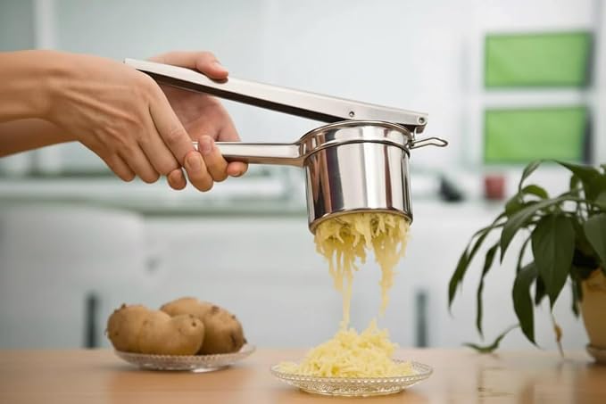 Cuisinox Potato Ricer, Heavy Duty Stainless Steel Potato Masher and Kitchen Tool, 3 Disks