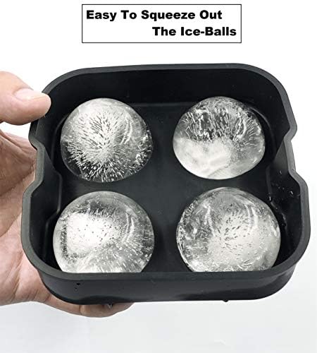 Stainless Steel Whiskey Stones, Beverage Chilling Rocks, Reusable Stainless Steel ice Balls with Sphere Ice Ball Tray. Total Set of 7
