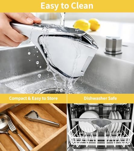 Silver Manual Lemon Squeezer, Handheld Citrus Press for Lemons and Limes