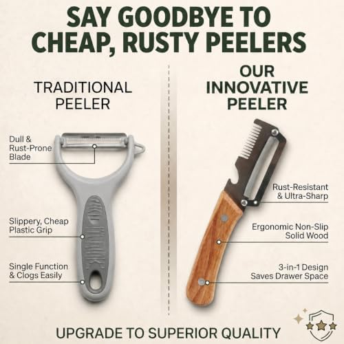 All-in-One Vegetable Peeler for Kitchen: Scallion Shredder