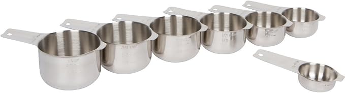 7 Piece Professional Grade Stainless Steel Measuring Cups Set By i Kito