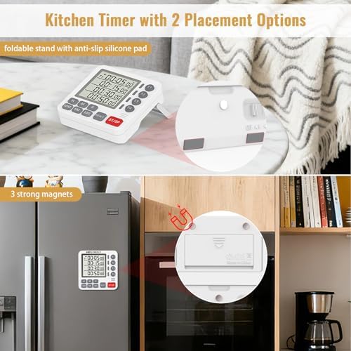 Digital Dual Kitchen Timer, Multiple Channels Countdown Timer