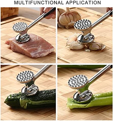 Meech Double-Sided Meat Hammer Meat Tenderizer Machine Beef Meat Tenderizer Hammer Silver Easy to Clean