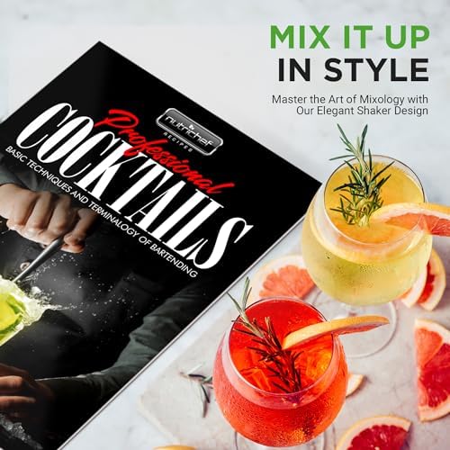 NutriChef 3 Piece Bartender Set | Professional Margarita Mixer & Cocktail Shaker Set Includes Cocktail Shaker, Jigger & Bar Spoon | Bartender Martini Mixology Barware | Perfect for Homes & Bars
