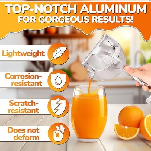 Manual Juicer Hand Press, 0.6 L, Ergonomic Handle, Aluminum Alloy