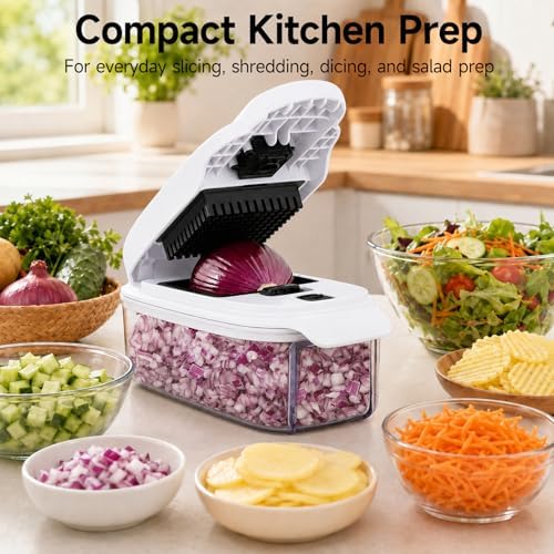 10-in-1 Vegetable Chopper(White & Black)
