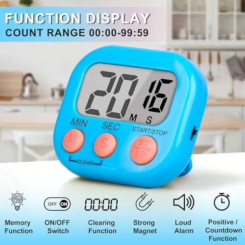 ZILLEEN Classroom Timer for Kids Teachers 4 Pack Digital Timers Blue White