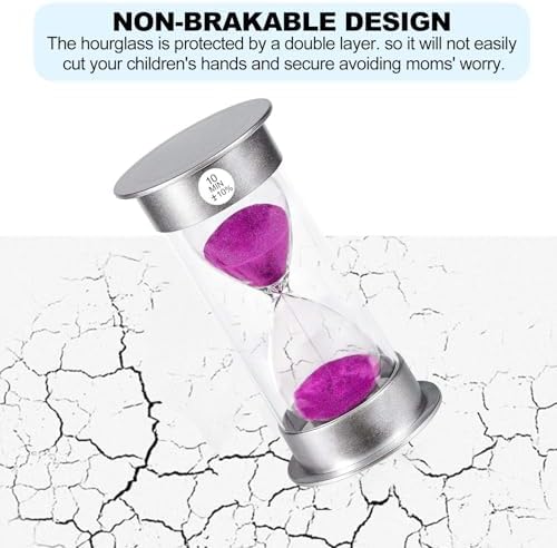 SuLiao Sand Timer, 10 Min Hourglass, Large Purple Sand Clock, Unbreakable Plastic for Kids, Games, Classroom, Kitchen, Decoration