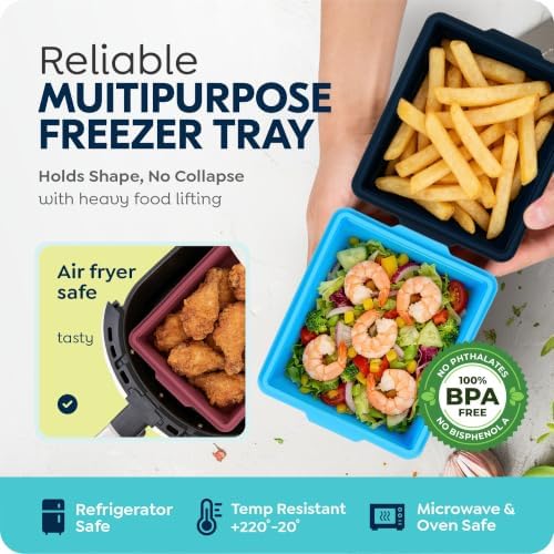 Silicone Soup Freezer Molds with Lids, 2 Cup Large Freezer Tray, 4 Pack