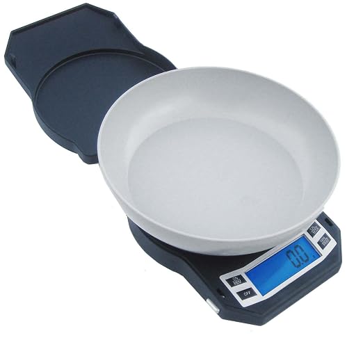 American Weigh Scales Precision Digital Kitchen Weight Scale, Food Measuring Scale with Bowl 3kg x 0.1g (Black), LB-3000