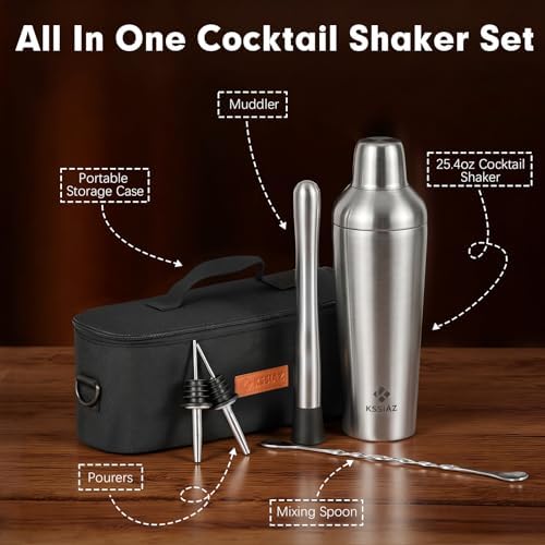 Cocktail Shaker Set, 25.4oz, Silver