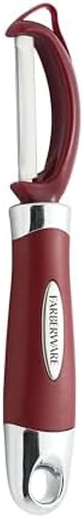 Farberware Professional Euro Vegetable Peeler with Ergonomic Handle, Razor-Sharp Swivel Blade, Red - Dishwasher Safe Potato Peeler for Kitchen, Fruits, Vegetables, and Cheese