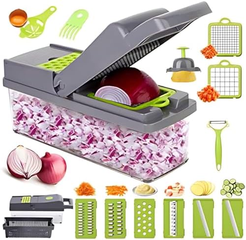 Lily`s Home & Kitchen Pro-Series 16-in-1 VegetableChopper, Mandoline Slicer, Veggie Chopper, Food Chopper with Container, Vegetable Cutter, Onion, slicer (Home Essential Gadget & Kitchen)