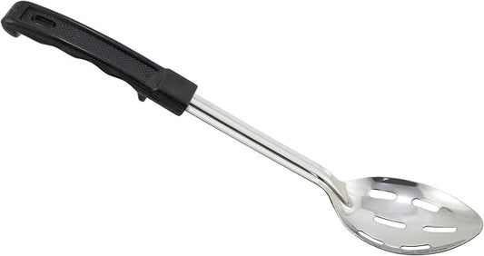 Winco Prime Stainless Steel Basting Spoon with Stop Hook Handle, NSF, Slotted, 13"