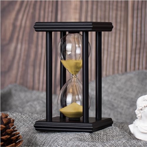BELLAWARE Hourglass Timer with Golden Sand, 15 Minute Wooden Sand Timer