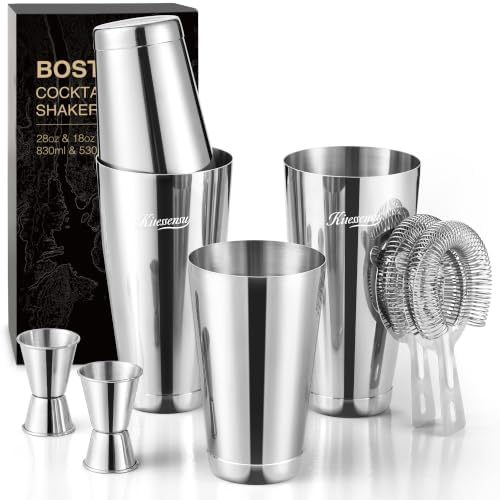 KITESSENSU Boston Cocktail Shaker Set, 8-Piece Stainless Steel Bar Kit