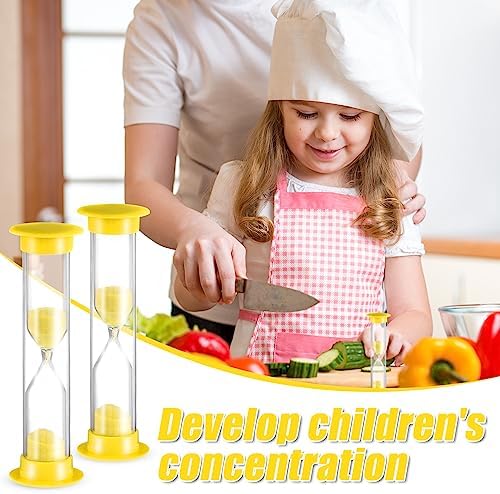 24 Pcs 5 Minute Sand Timer Plastic Hourglass 5 Min Visual Timer Mini Classroom Small Shower Hourglass for Teacher Classroom School Must Haves Supplies Egg Sand Clock Kids Time Management(Yellow)