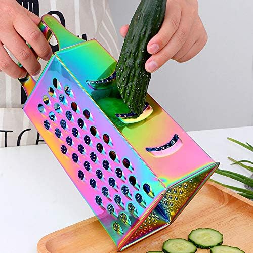 Rainbow Cookware 4 Sides Box Grater Slicer,Mingcheng Kitchenware Kitchen Gadgets Accessories