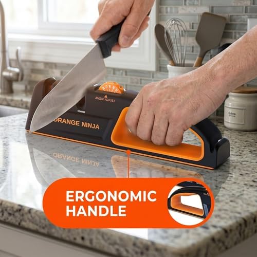 5 Precision Adjust Knife Sharpener- 3-Stage Premium Kitchen Knife Sharpener to Repair, Restore & Polish Blades by Sharp Pebble (Pack of 2)