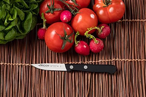 Arcos Paring Knife 3 Inch Stainless Steel. Kitchen Knife for Peeling Fruits and Vegetables. Ergonomic Polyoxymethylene Handle and 75mm Blade. Series Universal. Color Black