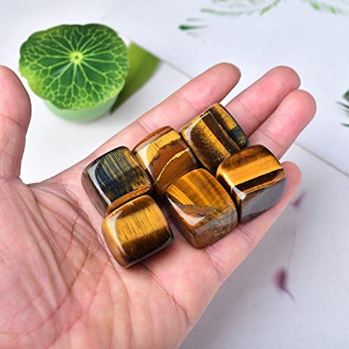Whiskey Stones Chilling Crystal Ice Cubes for Drinks Tiger Eyes Whiskey Rocks 0.7-0.8" Wine Cubes Gifts for Women Set of 6