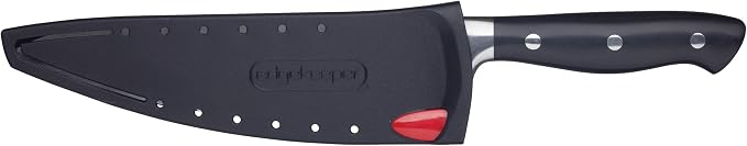 MasterClass Chef Knife with EdgeKeeper Knife Sharpener Sheath, Stainless Steel, 20 cm