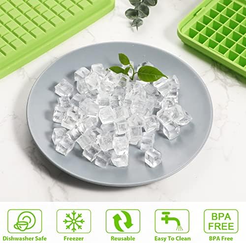 Webake Silicone Ice Cube Tray with Lid Easy Release Small Ice Molds 86 Grids Mini Crushed Tiny Ice Trays for Drinks Coffee Juice Whiskey Cocktails