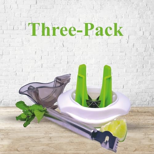 Lemon Squeezer + Cutter + Peeler, Set of 3, Ideal for drinks, cocktails or salads. Complete 3 products kit to extract juice, cut and grate your lemons, 8x6
