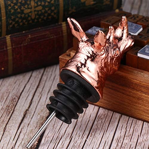 Cabilock Wine Pourer Creative Zinc Alloy Aerator Stopper for Parties Bars and Restaurants Rose Animal Design for Unique
