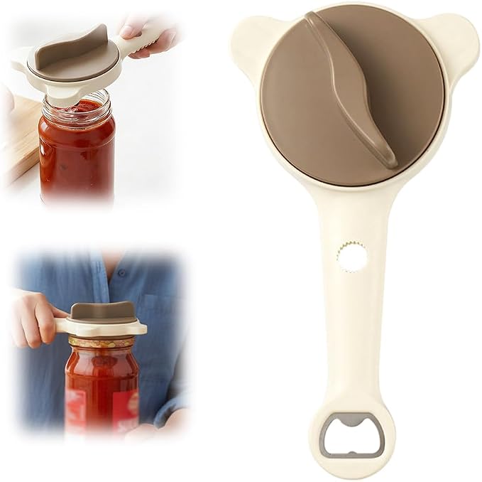 4 in 1 Multi-Purpose Jar Opener, 2026 New Adjustable Three Claw Bottle Opener with Non Slip Teeth, Multi Size Lid Tool for Jars Cans Wine Bottles, Home Kitchen Helper (1pc)