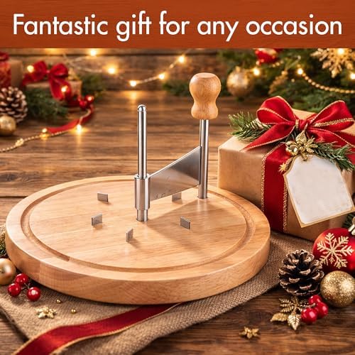YAANI Cheese Curler and Chocolate Scraper - Girolle cheese shaver with Stainless Steel Blade for Tête de Moine Rosettes & Dessert Toppings - Professional Cheese Slicer with 5 Stabilization Pins
