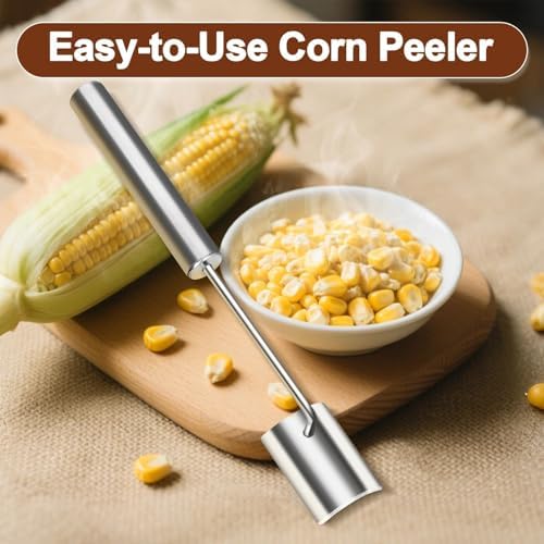 2PCS Corn Peeler For Corn On The Cob, Long Handle Stainless Steel Corn cob Stripping Tool, Corn Cutter, Corn Cob Stripper, Suitable For Home Kitchens, Restaurant Chefs, Outdoor Dining Enthusiasts